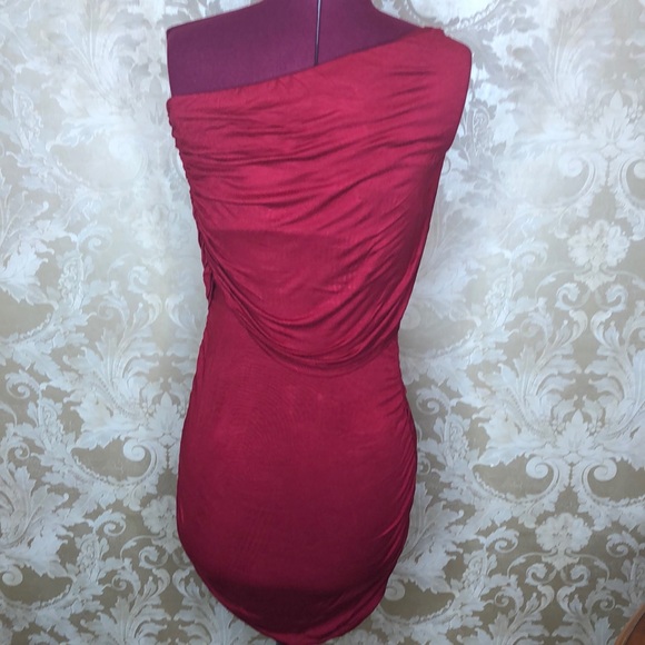 Body Central Wine Colored Off The Shoulder Dress Size S - Picture 3 of 4